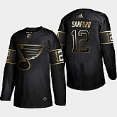 Blues 12 Zach Sanford Black Gold Adidas Jersey,baseball caps,new era cap wholesale,wholesale hats